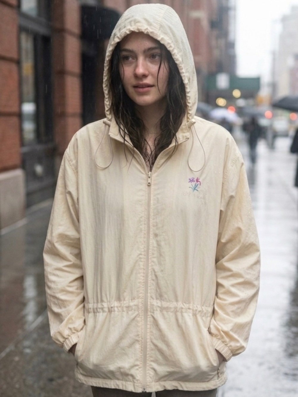 VTG Northern Reflections Windbreaker Cream Jacket M Cottage Gorpcore Granolagirl